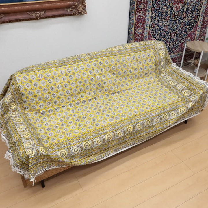 ペルシャ更紗 ガラムカール 200x130cm ネオモダンカラー 一点もの マルチクロス（テーブル／ソファ対応）