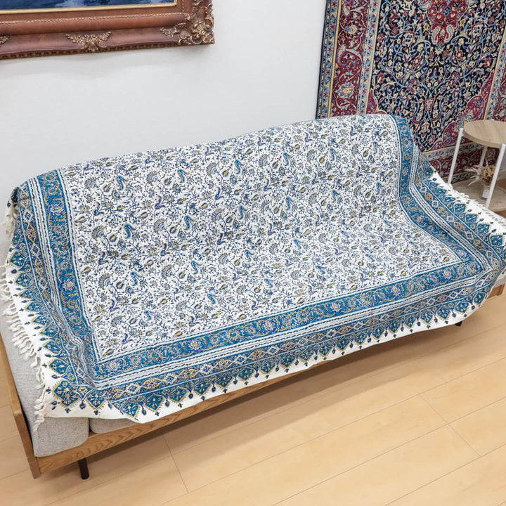 ペルシャ更紗 ガラムカール 200x130cm ネオモダンカラー 一点もの マルチクロス（テーブル／ソファ対応）