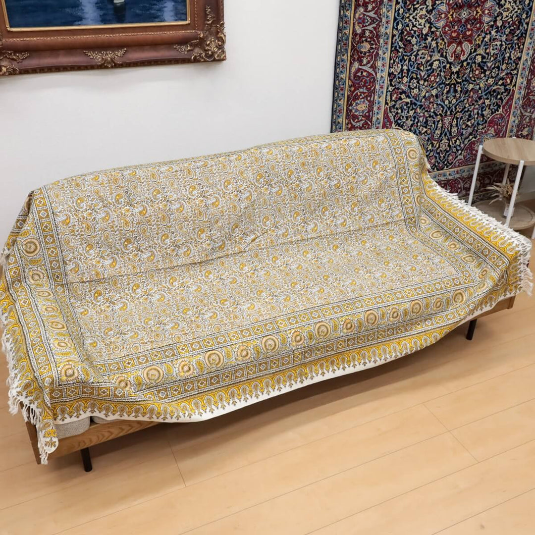 ペルシャ更紗 ガラムカール 200x130cm ネオモダンカラー 一点もの マルチクロス（テーブル／ソファ対応）