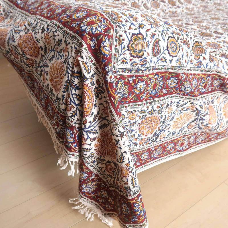 【新品・未使用】ペルシャ更紗 ペルシャ更紗・ガラムカール（イラン手染布）60×60cm（GS-606