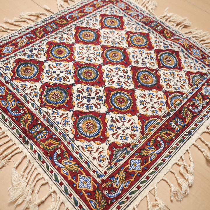 ペルシャ更紗・ガラムカール（イラン手染布）　40×40cm（GS-401）※メール便無料