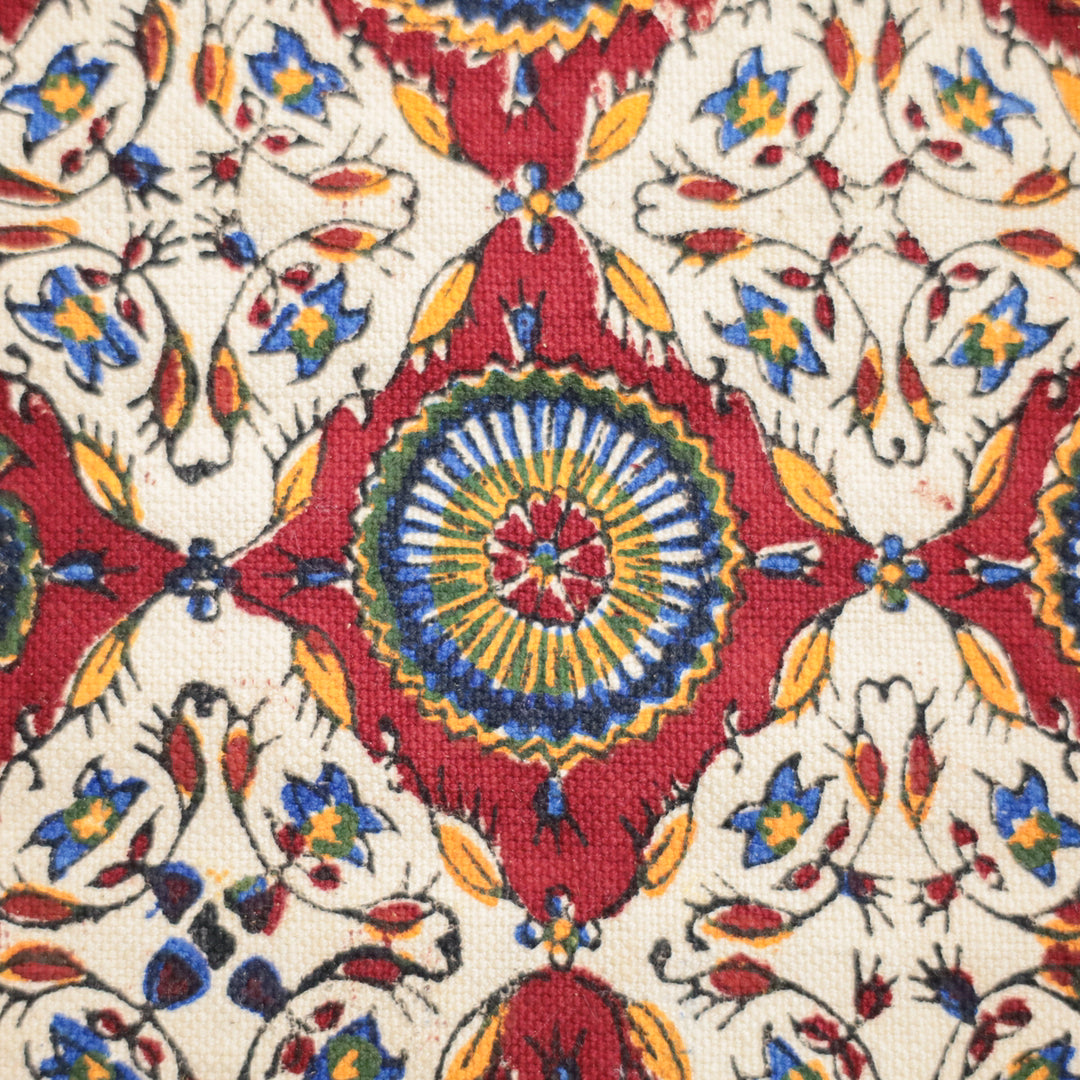 ペルシャ更紗・ガラムカール（イラン手染布）　40×40cm（GS-401）※メール便無料