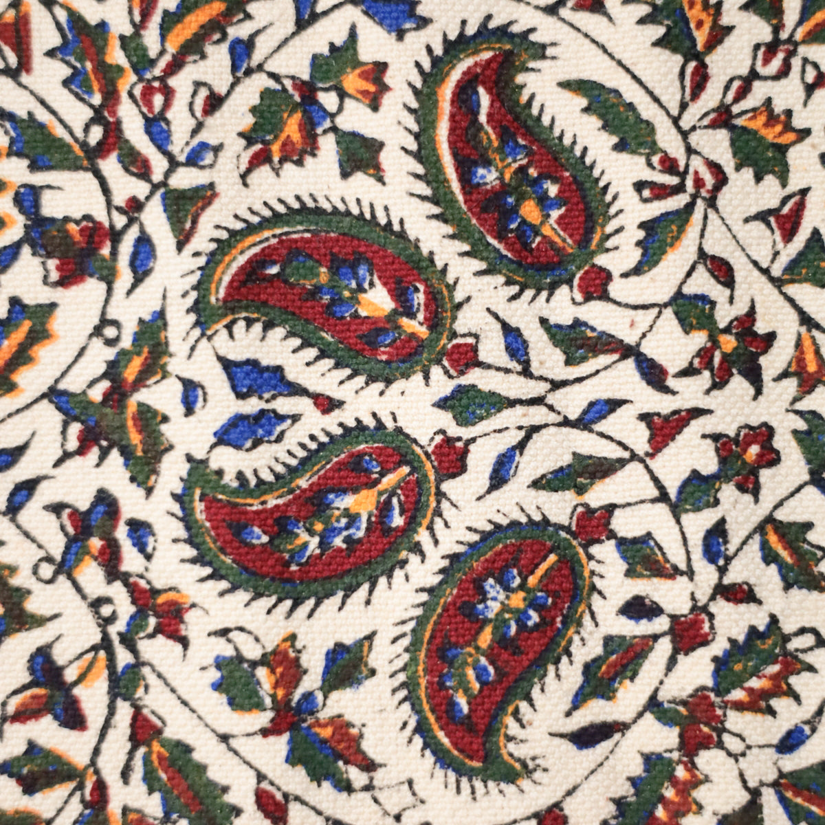 ペルシャ更紗・ガラムカール​ (イラン手染布) 40×40cm（GS-403