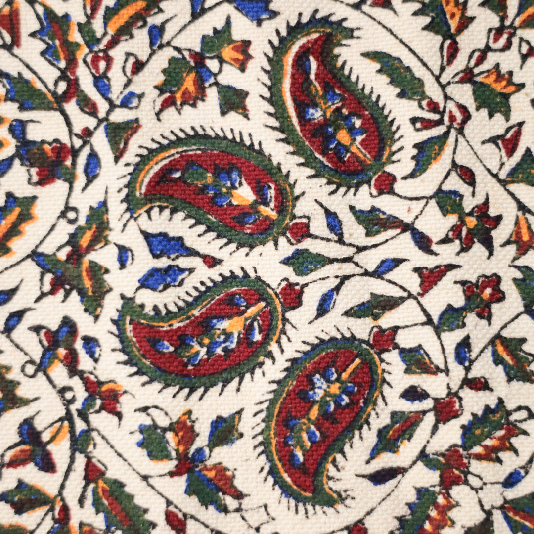 ペルシャ更紗・ガラムカール（イラン手染布）　40×40cm（GS-403）※メール便無料