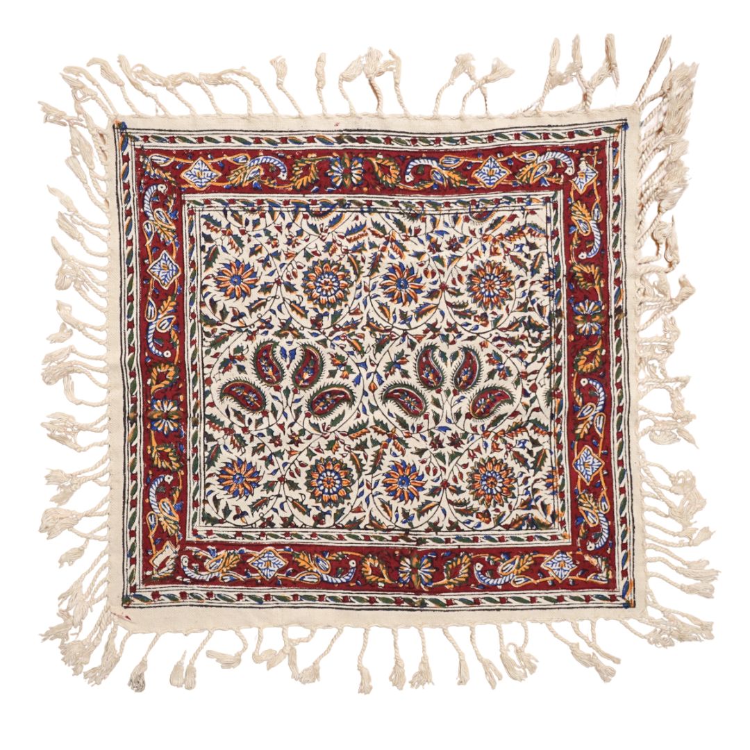 ペルシャ更紗・ガラムカール（イラン手染布）　40×40cm（GS-403）※メール便無料