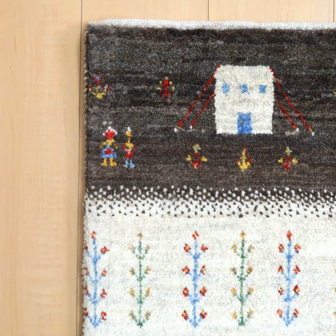 【セミオーダー受付中】  サイズ変更OK　カラー変更OK イラン　シラーズ産　ギャッベ 　（hc-11021）