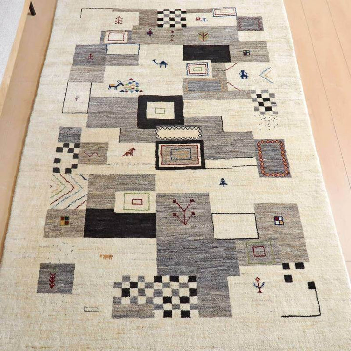 プレミアムギャッベ／カシュクリ 201×132cm（HL-10854）