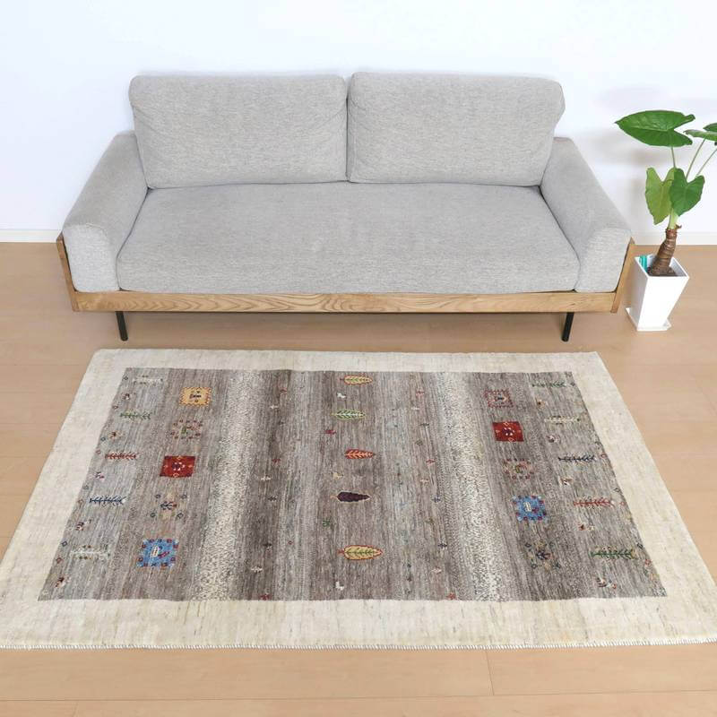 【セミオーダー受付中】  サイズ変更OK　カラー変更OK イラン　シラーズ産　ギャッベ 　（hl-10876）