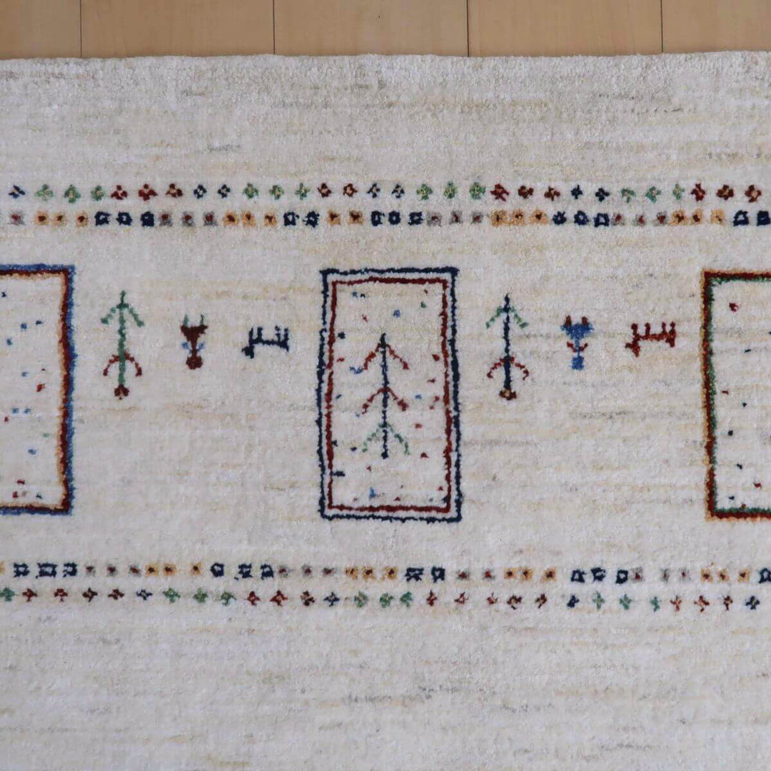 【セミオーダー受付中】  サイズ変更OK　カラー変更OK イラン　シラーズ産　ギャッベ 　（hl-11118）