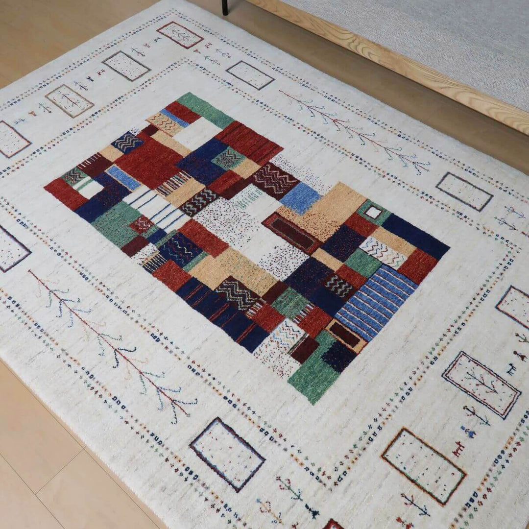 【セミオーダー受付中】  サイズ変更OK　カラー変更OK イラン　シラーズ産　ギャッベ 　（hl-11118）