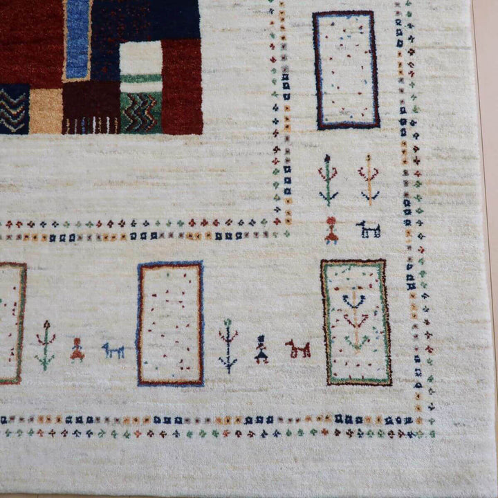 【セミオーダー受付中】  サイズ変更OK　カラー変更OK イラン　シラーズ産　ギャッベ 　（hl-11118）