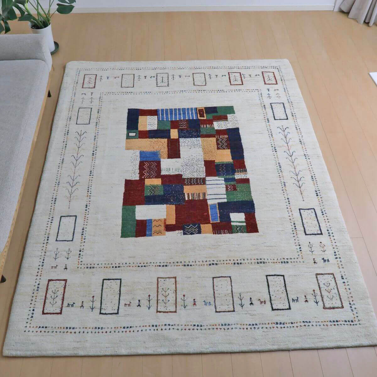 【在庫一掃セール】カシュガイ ギャッベ ウール100% 251×180cm プレミアムギャッベ,カシュクリ,250×199cm,高級手織りウール,パッチ
