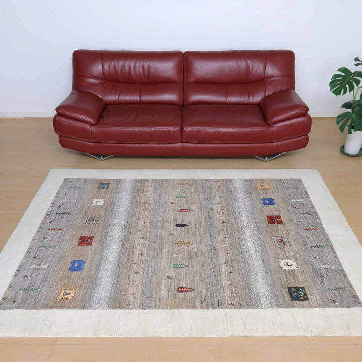 【セミオーダー受付中】  サイズ変更OK　カラー変更OK イラン　シラーズ産　ギャッベ 　（hl-11124）