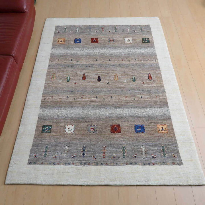 【セミオーダー受付中】  サイズ変更OK　カラー変更OK イラン　シラーズ産　ギャッベ 　（hl-11124）