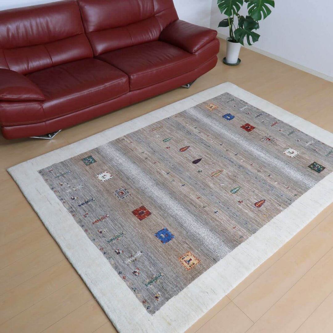 【セミオーダー受付中】  サイズ変更OK　カラー変更OK イラン　シラーズ産　ギャッベ 　（hl-11124）