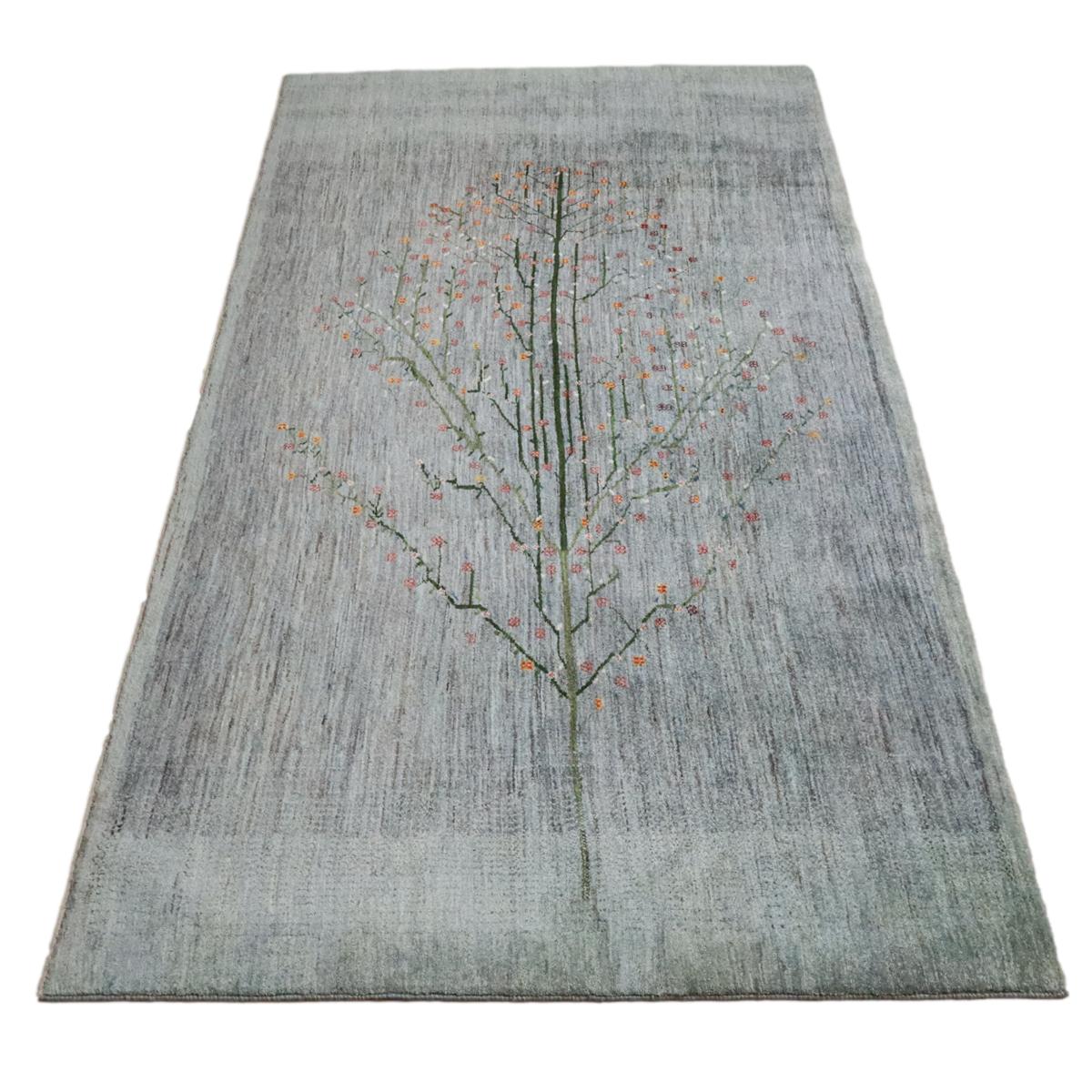 プレミアムギャッベ,ルリバフ,192×151cm,高級手織りウール,虎デザイン
