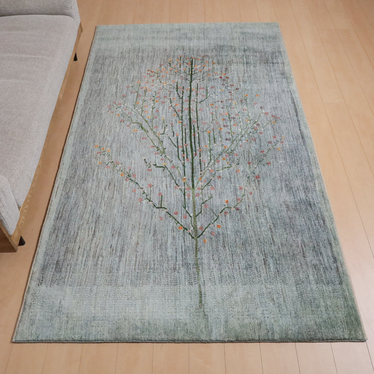 プレミアムギャッベ,ルリバフ,258×152cm,高級手織りウール