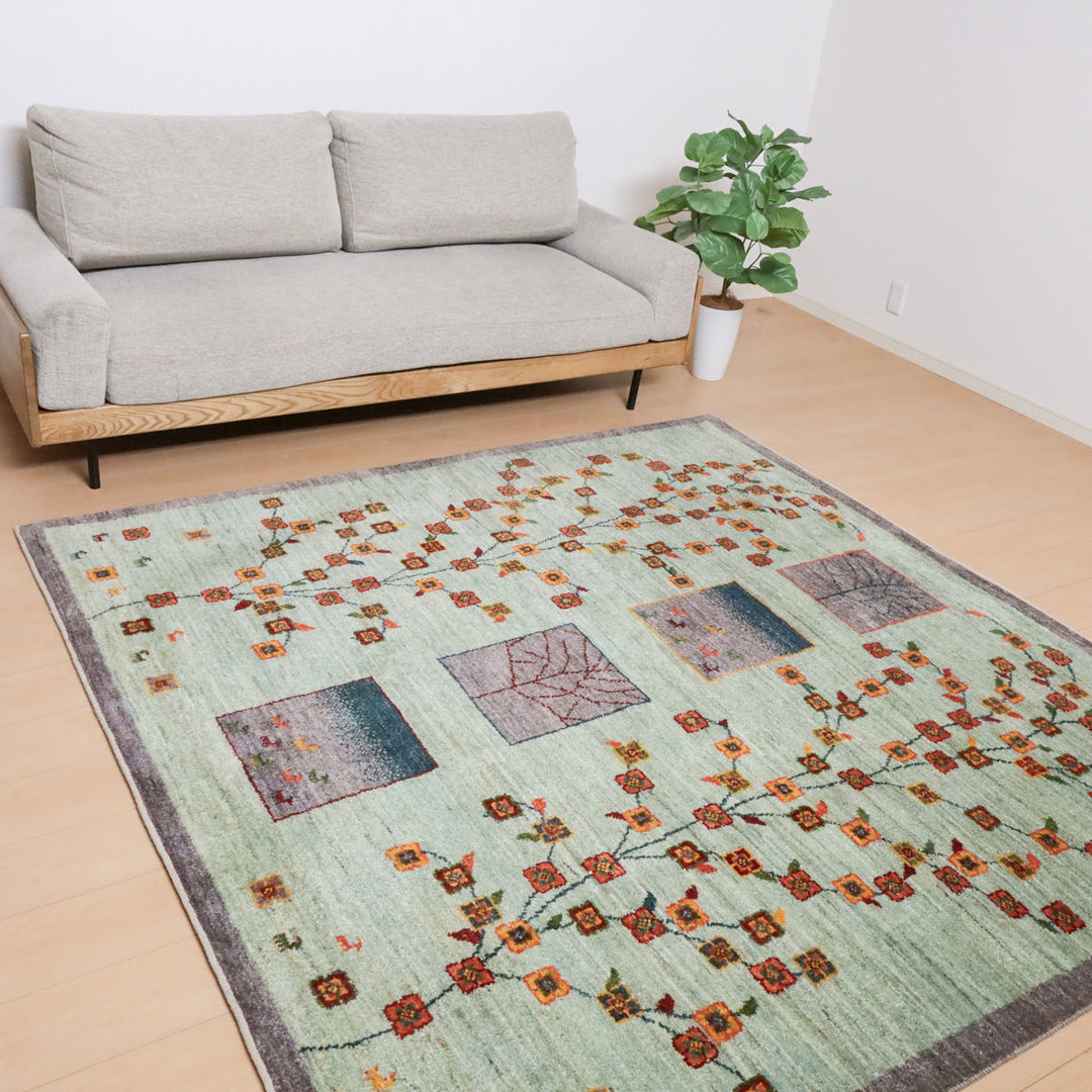 【セミオーダー受付中】  サイズ変更OK　カラー変更OK イラン　シラーズ産　ギャッベ 　（hl-12042）