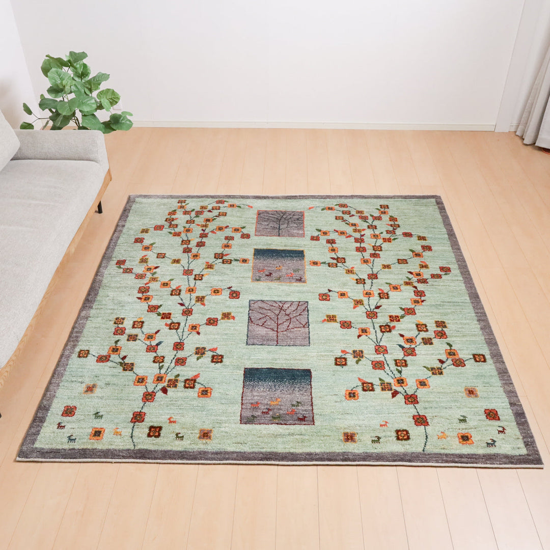 【セミオーダー受付中】  サイズ変更OK　カラー変更OK イラン　シラーズ産　ギャッベ 　（hl-12042）