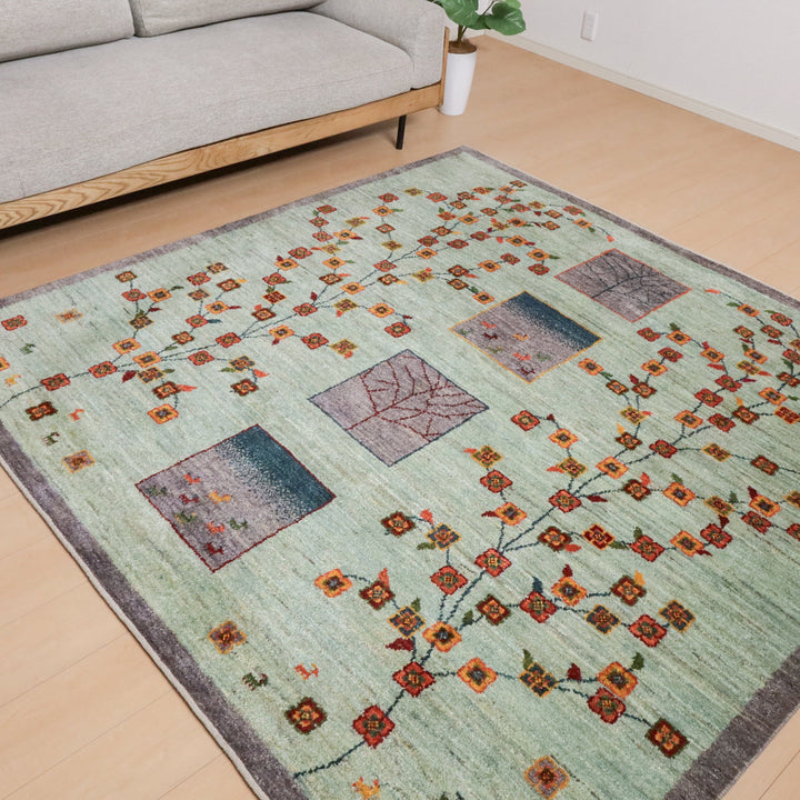 【セミオーダー受付中】  サイズ変更OK　カラー変更OK イラン　シラーズ産　ギャッベ 　（hl-12042）