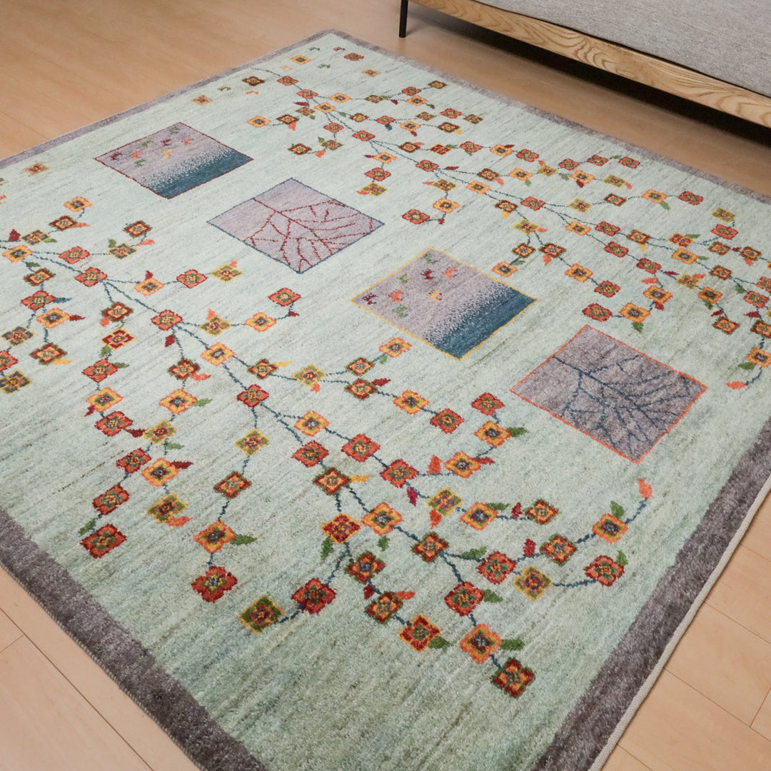 【セミオーダー受付中】  サイズ変更OK　カラー変更OK イラン　シラーズ産　ギャッベ 　（hl-12042）