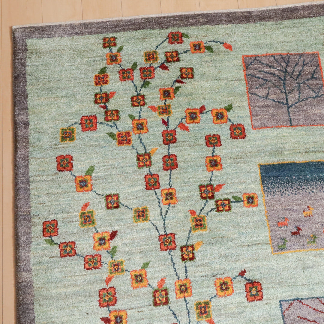 【セミオーダー受付中】  サイズ変更OK　カラー変更OK イラン　シラーズ産　ギャッベ 　（hl-12042）