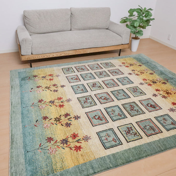 【セミオーダー受付中】  サイズ変更OK　カラー変更OK イラン　シラーズ産　ギャッベ 　（hl-12050）