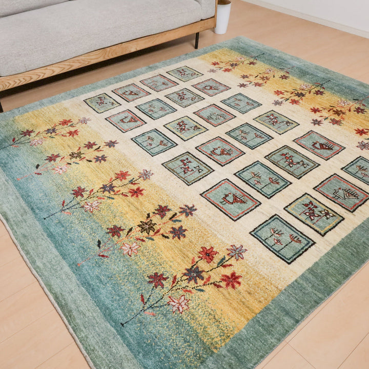 【セミオーダー受付中】  サイズ変更OK　カラー変更OK イラン　シラーズ産　ギャッベ 　（hl-12050）