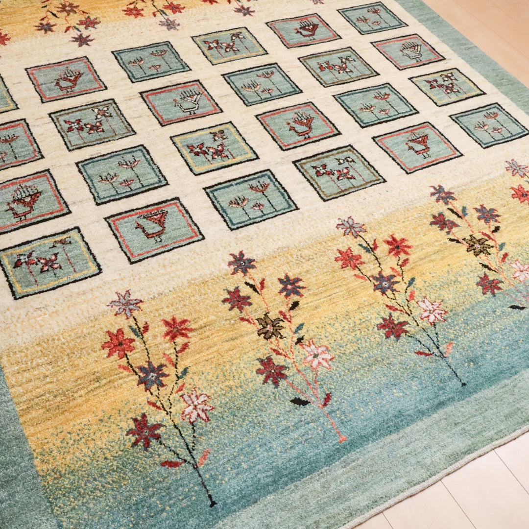 【セミオーダー受付中】  サイズ変更OK　カラー変更OK イラン　シラーズ産　ギャッベ 　（hl-12050）