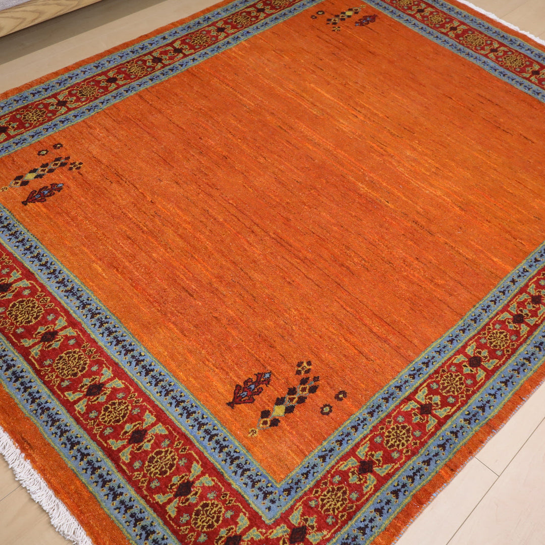 【セミオーダー受付中】  サイズ変更OK　カラー変更OK イラン　シラーズ産　ギャッベ 　（hl-12395）