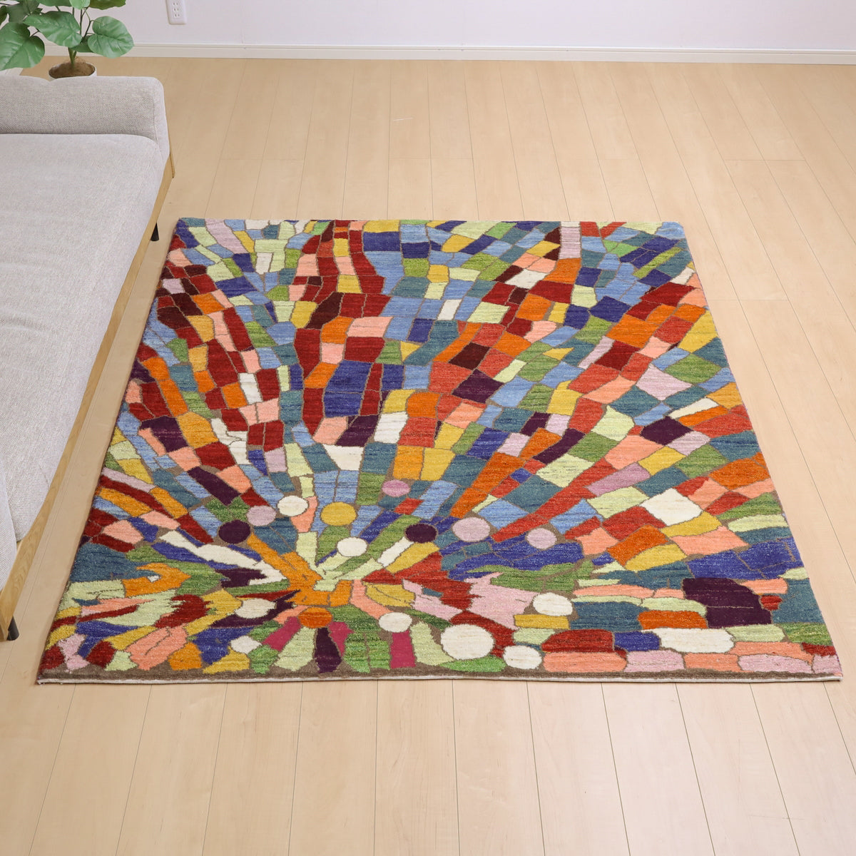 ギャッベ,ルリバフ,ラグ,185×165cm,手織り,ウール,ペルシャ絨毯,モダン