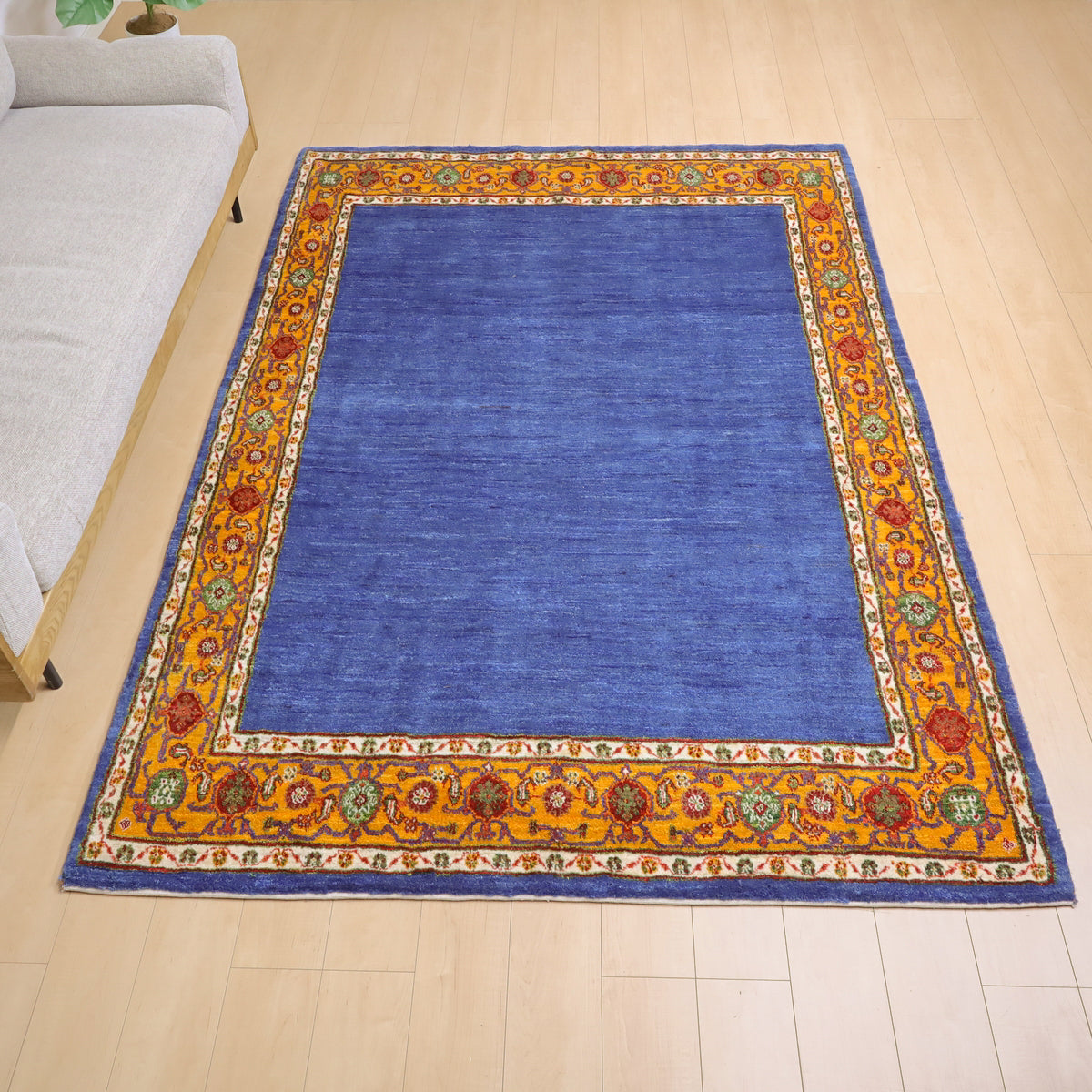 ギャッベ,ルリバフ,ラグ,243×172cm,手織り,ウール,ペルシャ絨毯,ブルー