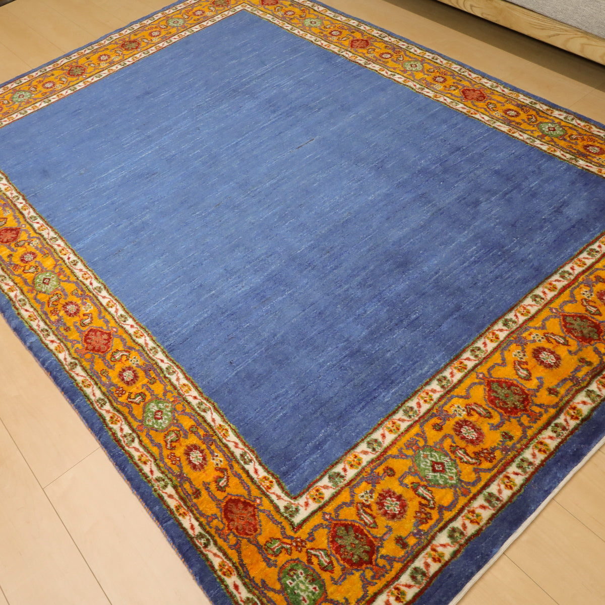 ギャッベ,ルリバフ,ラグ,243×172cm,手織り,ウール,ペルシャ絨毯,ブルー