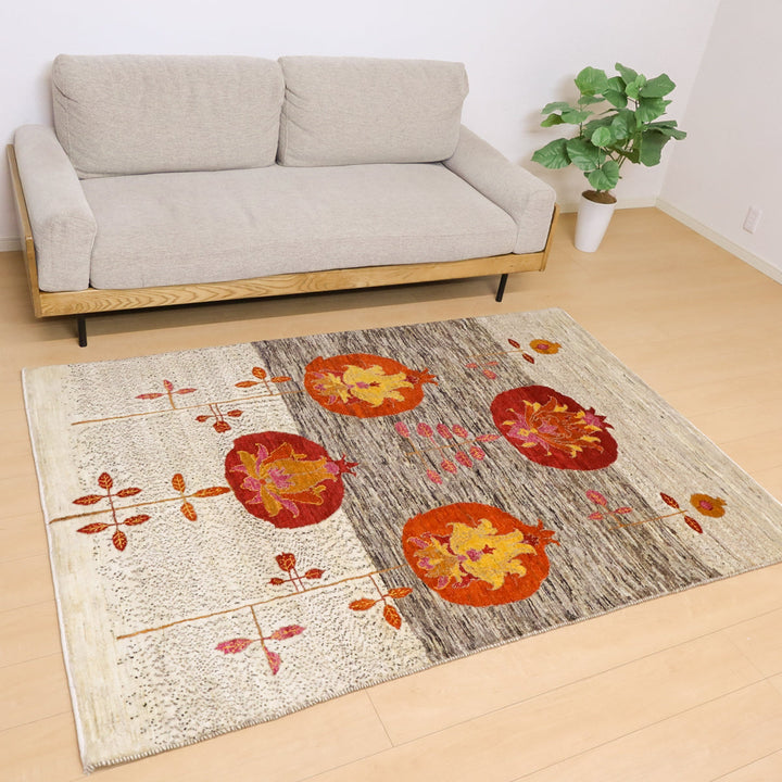 【セミオーダー受付中】  サイズ変更OK　カラー変更OK イラン　シラーズ産　ギャッベ 　（hl-12404）