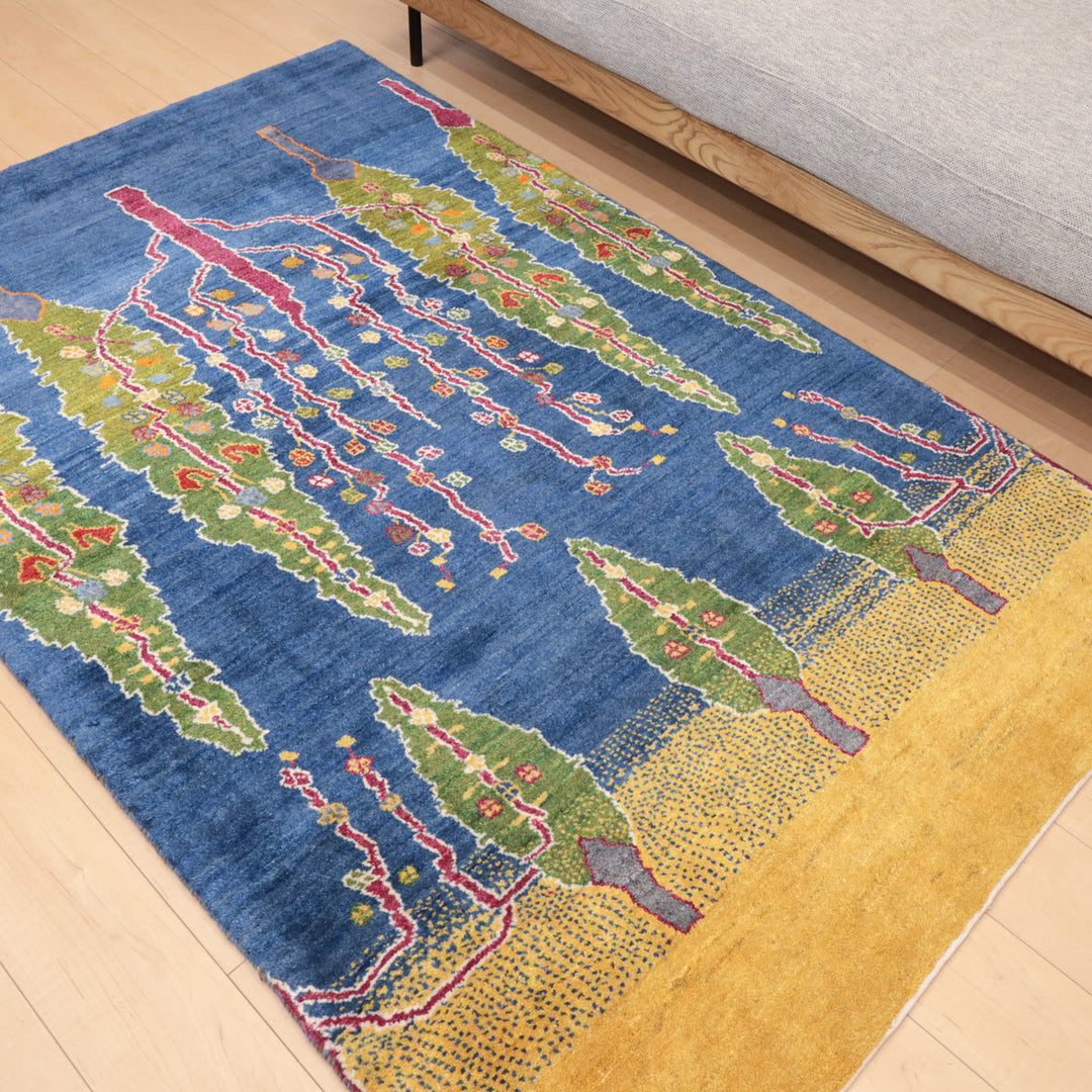 【セミオーダー受付中】  サイズ変更OK　カラー変更OK イラン　シラーズ産　ギャッベ 　（hl-12414）