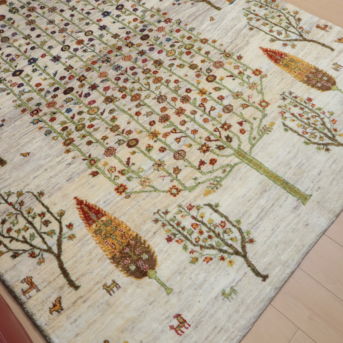 ギャッベ,ルリバフ,ラグ,261×180cm,手織り,ウール,ペルシャ絨毯
