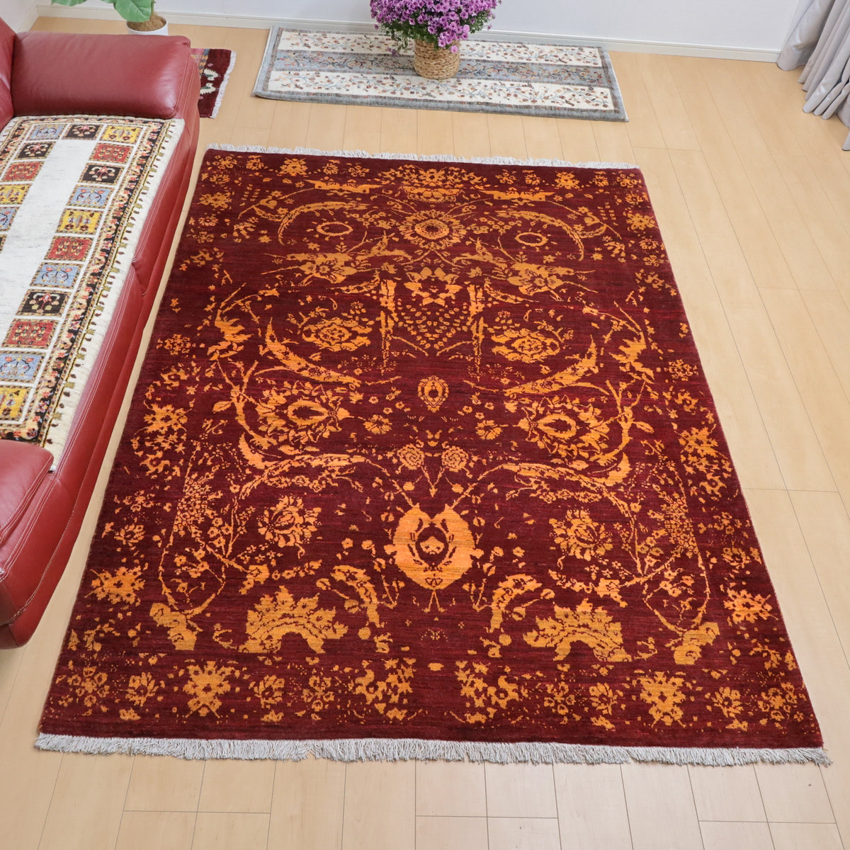 ギャッベ,ルリバフ,ラグ,238×176cm,手織り,ウール,ペルシャ絨毯