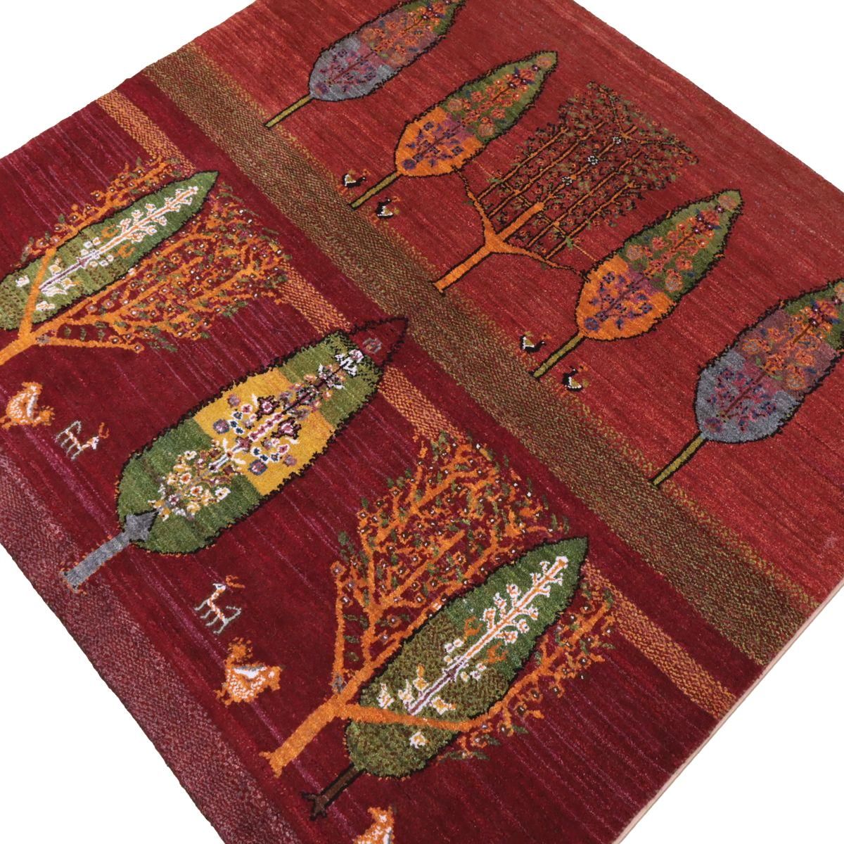 159×97cm　ペルシャ絨毯　ギャッベ　手織り 288×199cm ギャッベ ペルシャ絨毯 手織り