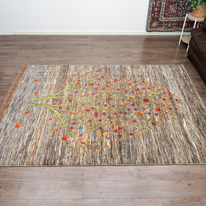 ギャッベ（ギャベ）ルリバフ　ザクロの木柄　233×165cm（HL-13259）