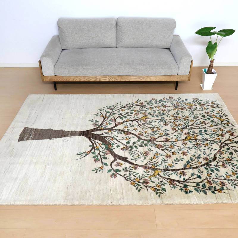 【セミオーダー受付中】  サイズ変更OK　カラー変更OK イラン　シラーズ産　ギャッベ 　（hl-20355）