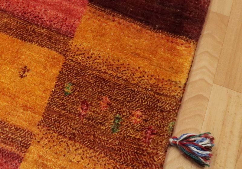 プシプシーナ様用　新品　ペルシャ絨毯　手織り　ペルシャギャッベ　カシュクリ 新品 ペルシャ絨毯 手織りギャッベ 89cm×63cm ナチュラル 生命の