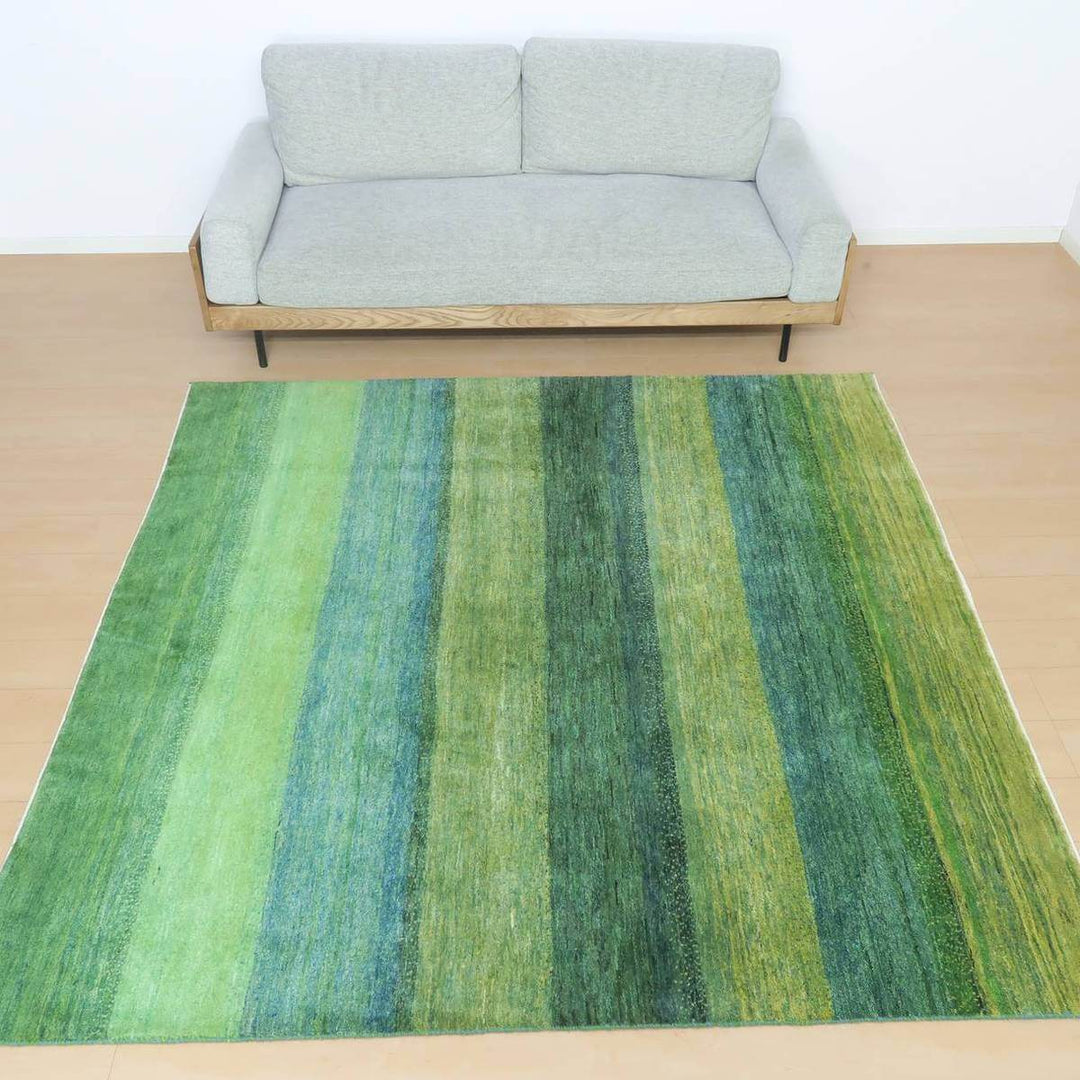 プレミアムギャッベ／ルリバフ 206×203cm（HL-31154）