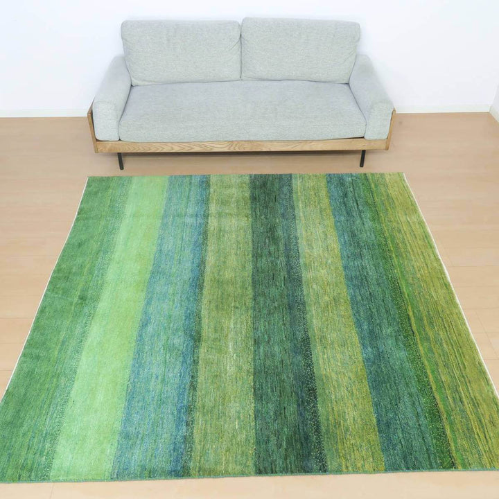 プレミアムギャッベ／ルリバフ 206×203cm（HL-31154）