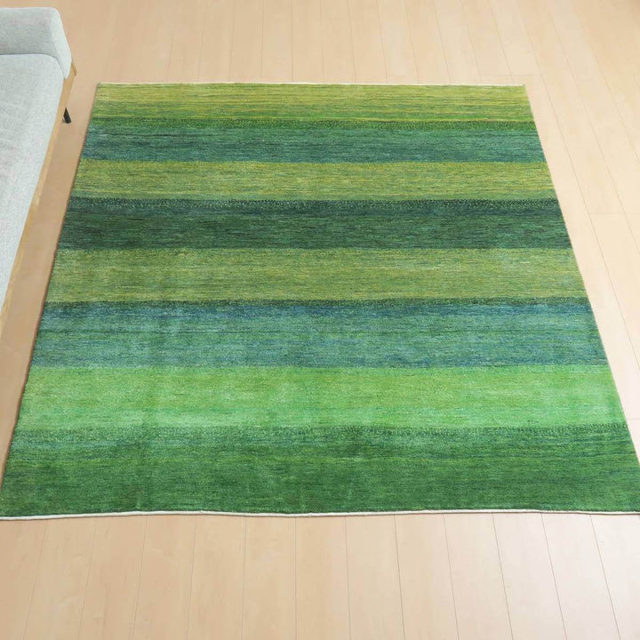 プレミアムギャッベ／ルリバフ 206×203cm（HL-31154）