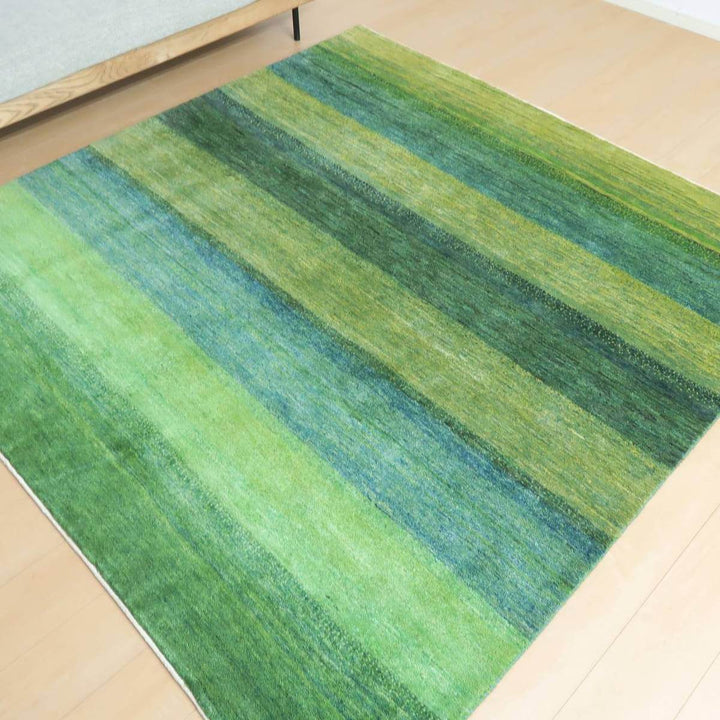 プレミアムギャッベ／ルリバフ 206×203cm（HL-31154）
