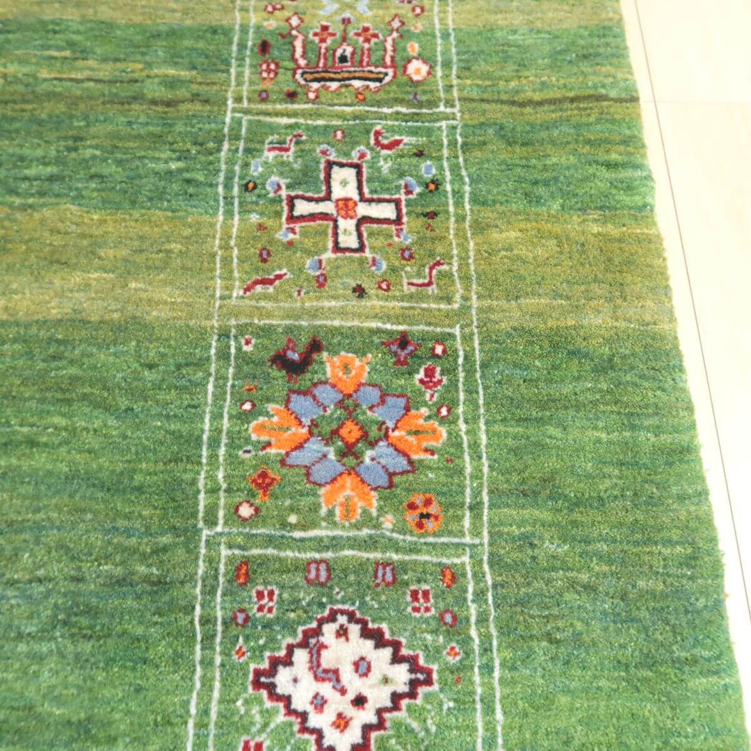 【セミオーダー受付中】  サイズ変更OK　カラー変更OK イラン　シラーズ産　ギャッベ 　（hl-34028）