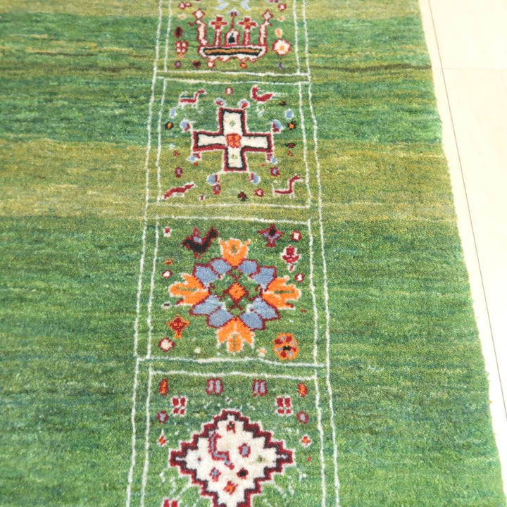 【セミオーダー受付中】  サイズ変更OK　カラー変更OK イラン　シラーズ産　ギャッベ 　（hl-34028）