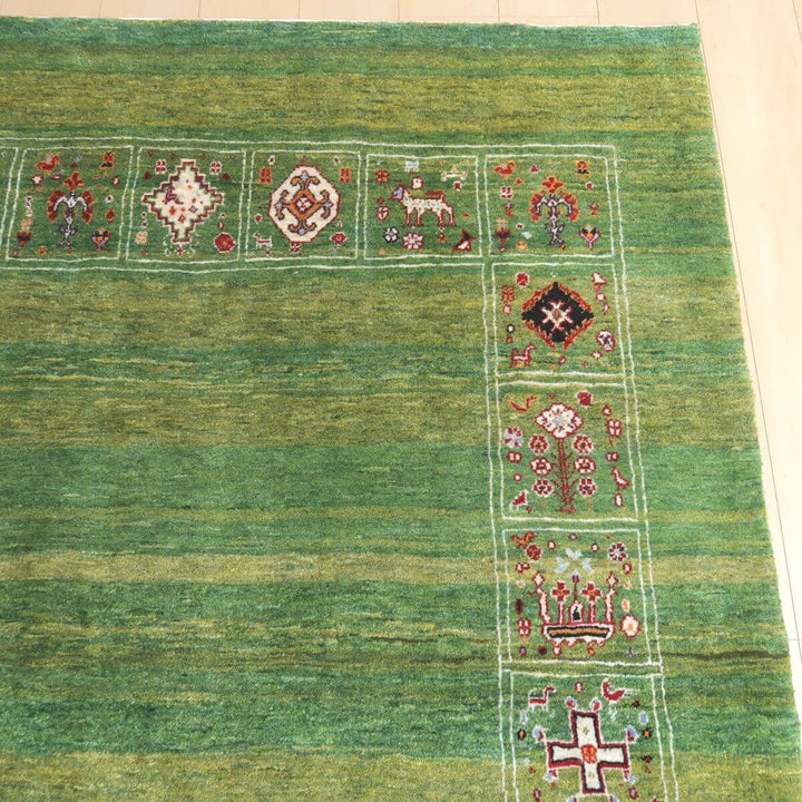 【セミオーダー受付中】  サイズ変更OK　カラー変更OK イラン　シラーズ産　ギャッベ 　（hl-34028）