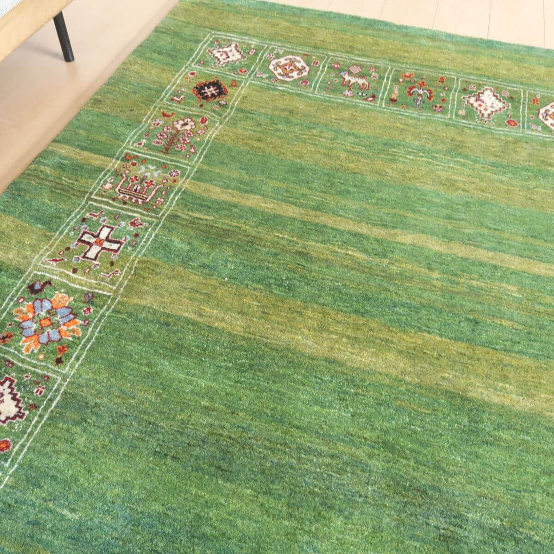 【セミオーダー受付中】  サイズ変更OK　カラー変更OK イラン　シラーズ産　ギャッベ 　（hl-34028）