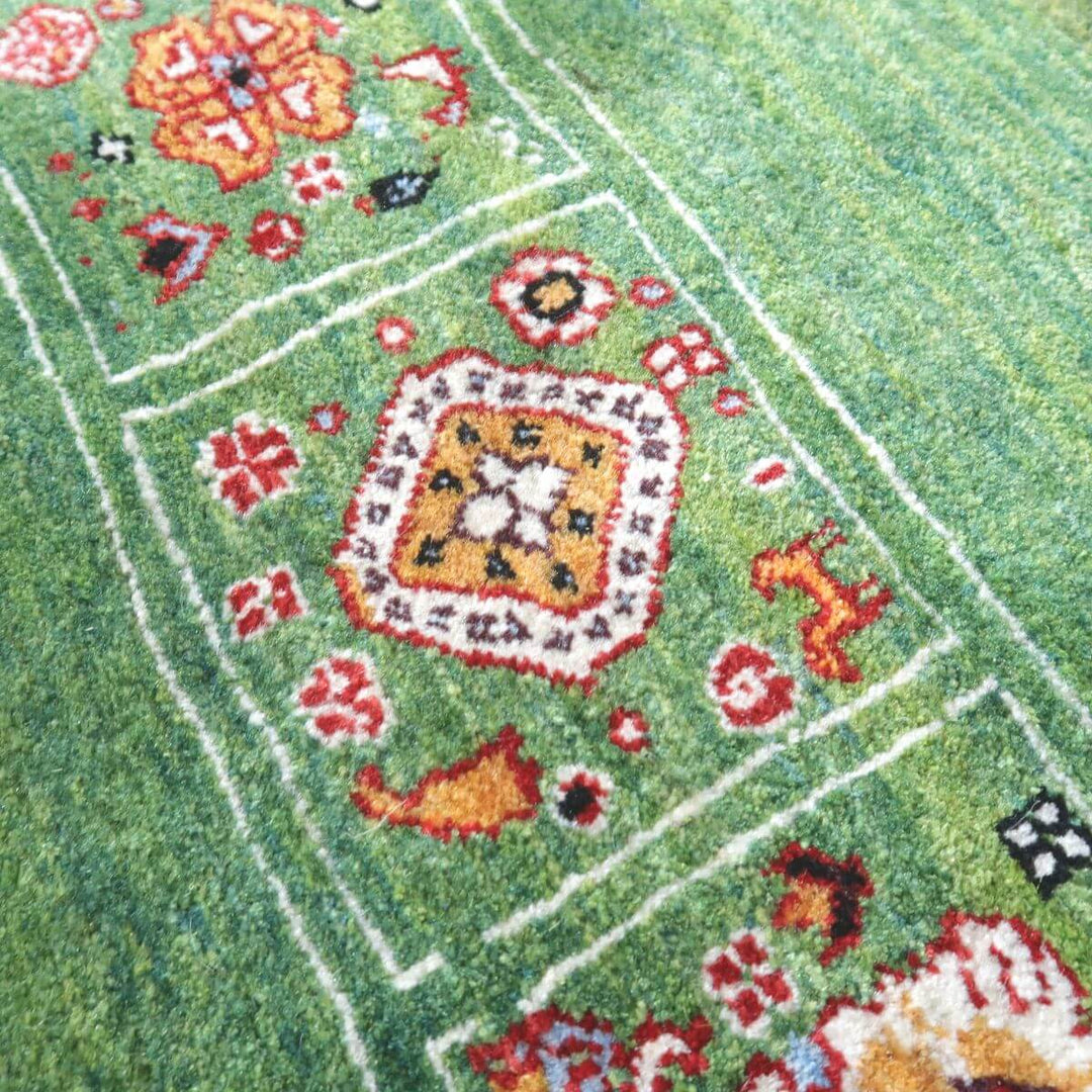 【セミオーダー受付中】  サイズ変更OK　カラー変更OK イラン　シラーズ産　ギャッベ 　（hl-34028）